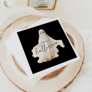 Serviette En Papier Halloween Papier Napkin Fantôme Éffrayant Noir Déc