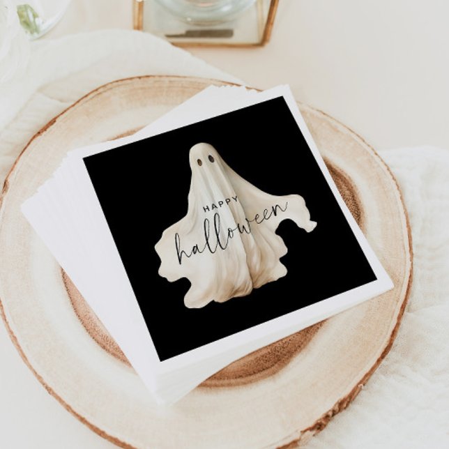 Serviette En Papier Halloween Papier Napkin Fantôme Éffrayant Noir Déc (Créateur téléchargé)