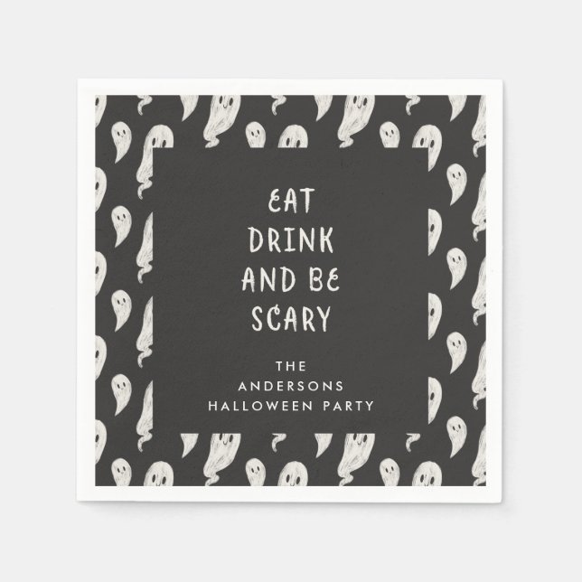 Serviette En Papier Halloween parti Ghoely halloween serviettes (Devant)