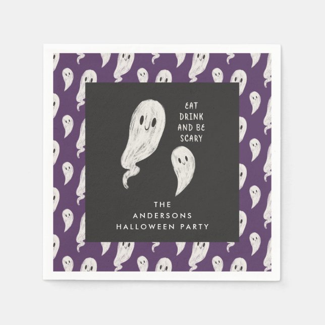 Serviette En Papier Halloween parti Ghoely halloween serviettes (Devant)
