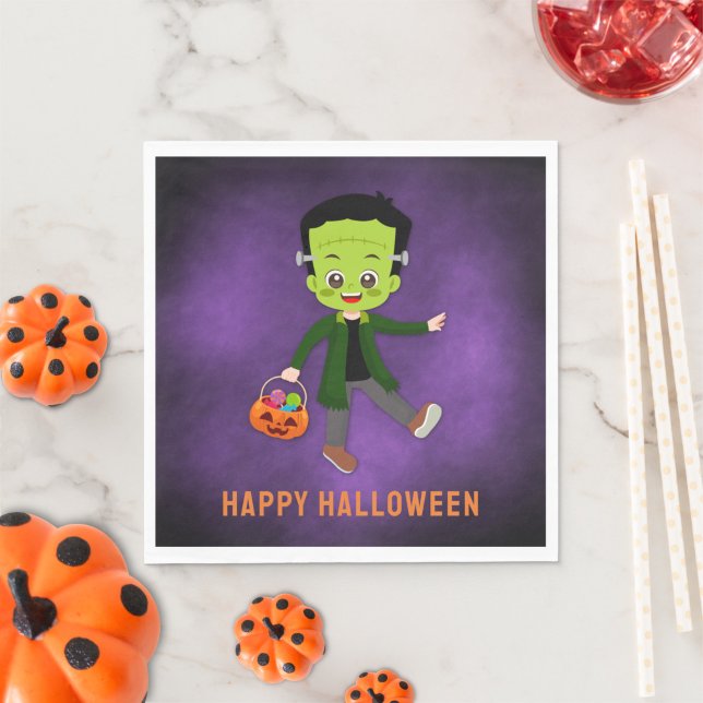 Serviette En Papier Halloween Party pour enfants Frankenstein Papier (Créateur téléchargé)
