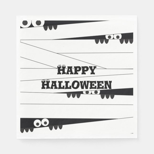 Serviette En Papier Halloween Peeking maman (Devant)