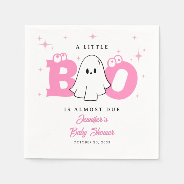 Serviette En Papier Halloween Petit Boo Cute Ghost Girl Baby shower (Devant)