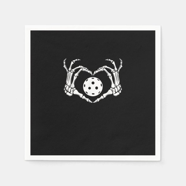 Serviette En Papier Halloween Pickle Skeleton Mains de coeur (Devant)