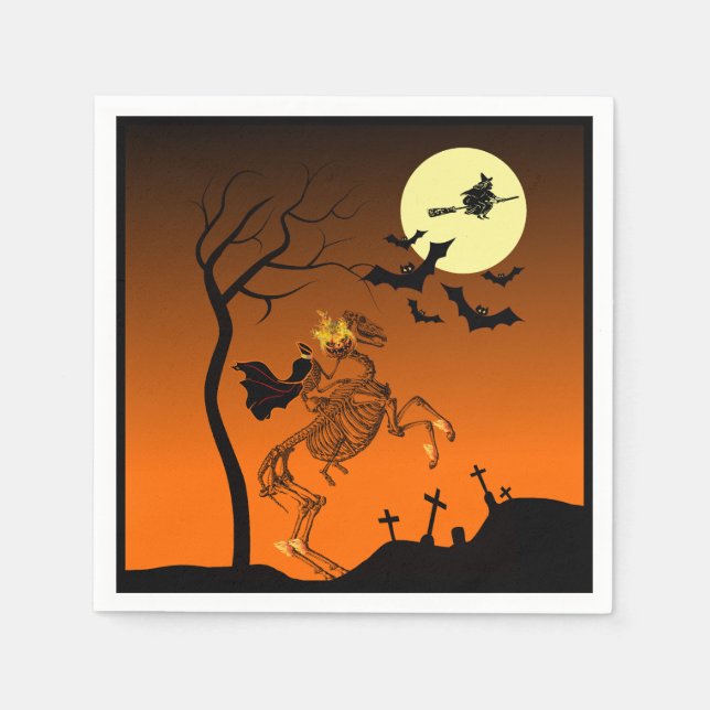 Serviette En Papier Halloween sans tête (Devant)