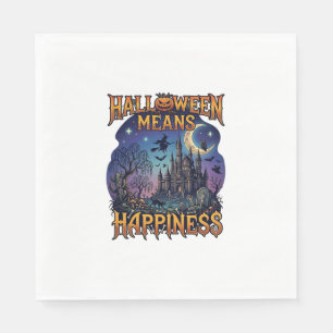 Serviette En Papier Halloween signifie bonheur château hanté sorcière 