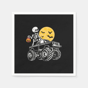 Serviette En Papier Halloween Skeleton équitation Camion Anniversaire
