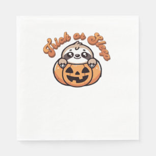 Serviette En Papier Halloween Sloth Trick ou Sleep Jote Slote Citrouil