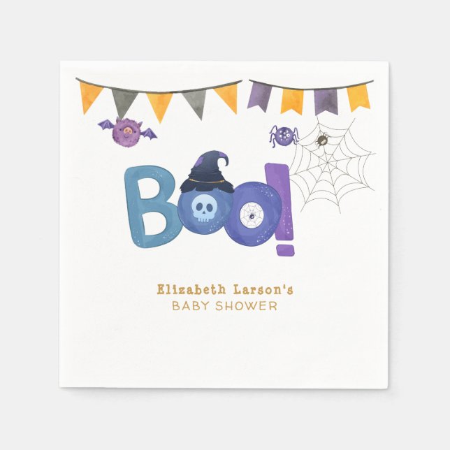 Serviette En Papier Halloween Soirée à thème Baby shower (Devant)