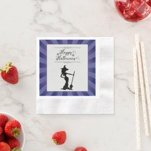 Serviette En Papier Halloween sorcière violette Starburst