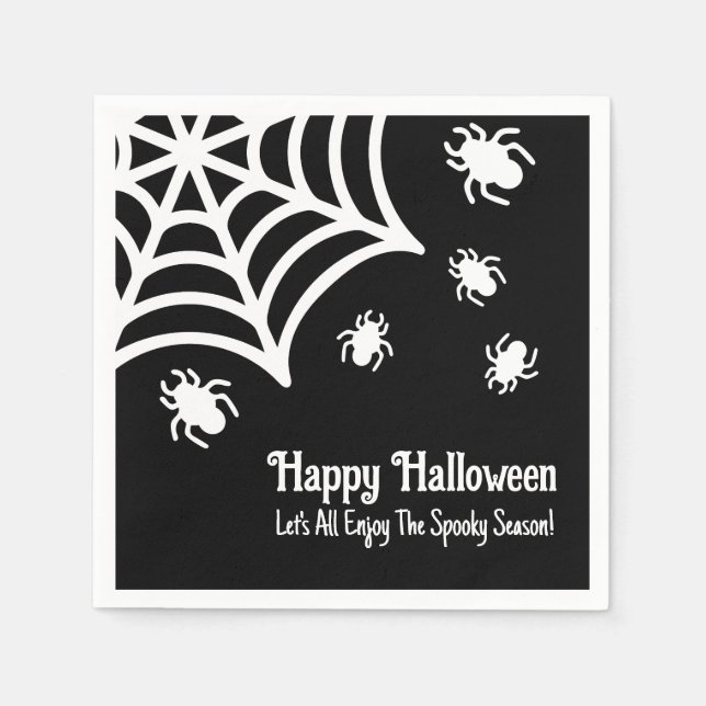 Serviette En Papier Halloween Spiderweb personnalisé (Devant)