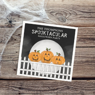 Serviette En Papier Halloween Spooktacular Whimsical Citrouilles drôle