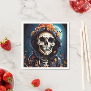 Serviette En Papier Halloween squelette déplaisant