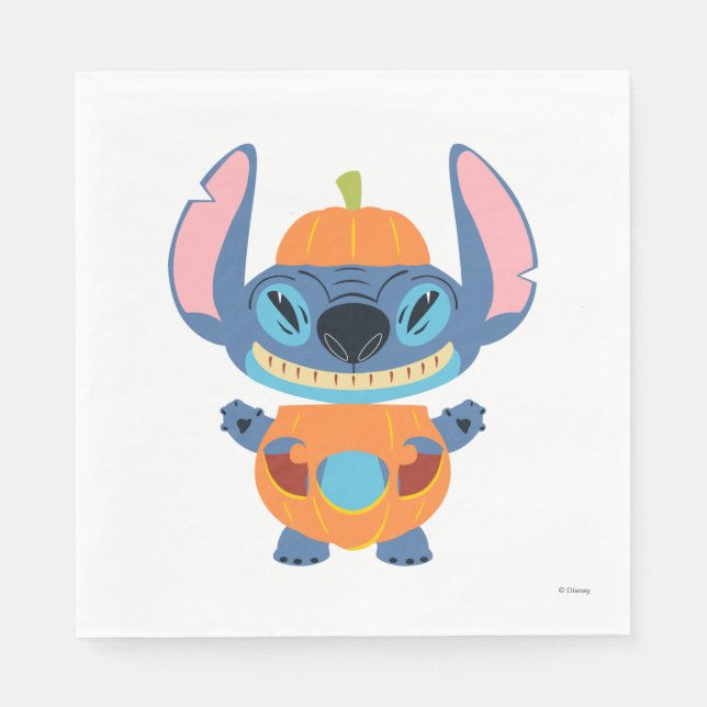 Serviette En Papier Halloween Stitch Citrouille (Devant)