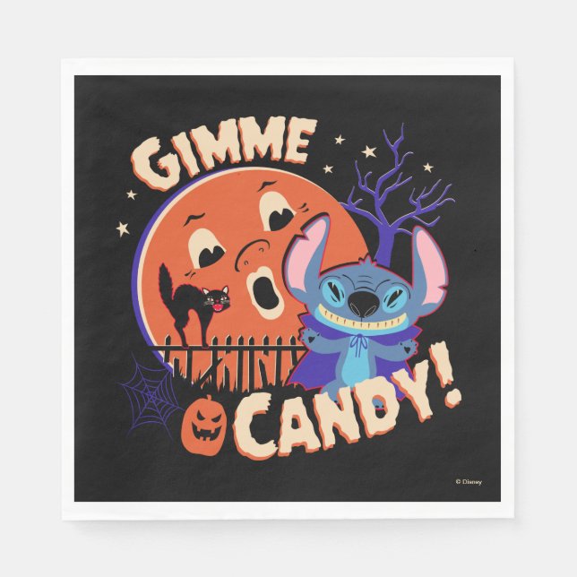 Serviette En Papier Halloween Stitch | Gimme Candy ! (Devant)