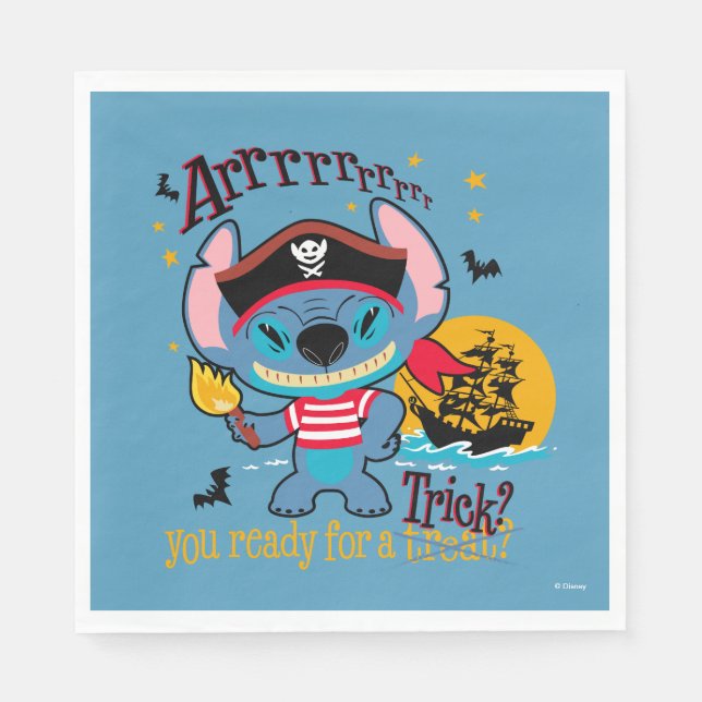 Serviette En Papier Halloween Stitch Pirate (Devant)