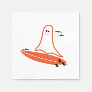 Serviette En Papier Halloween Surfer Ghost noir