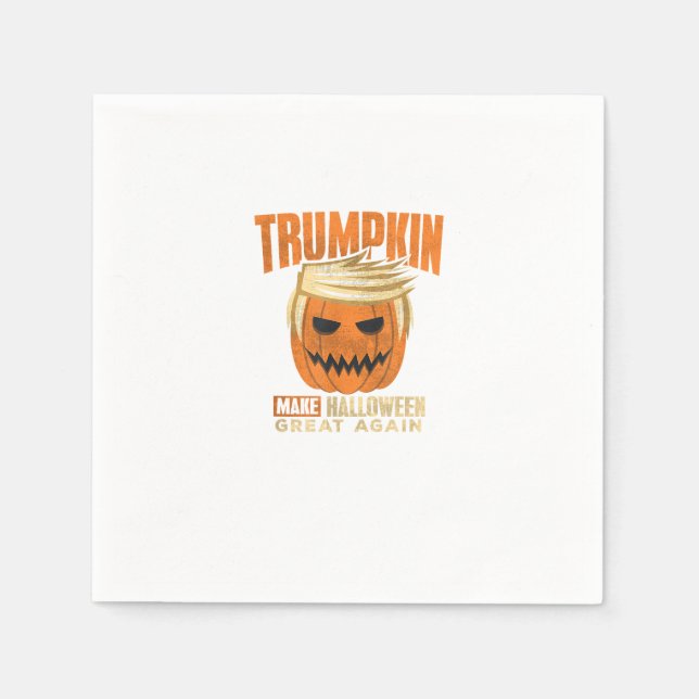 Serviette En Papier Halloween Trumpkin drôle rendre l'Amérique grande (Devant)