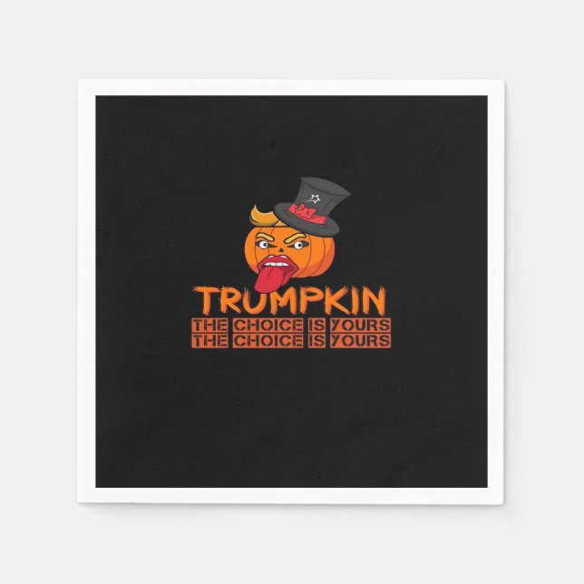 Serviette En Papier Halloween Trumpkin éffrayant Haut Chapeau et langu (Devant)