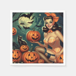 Serviette En Papier Halloween vintage vers le haut