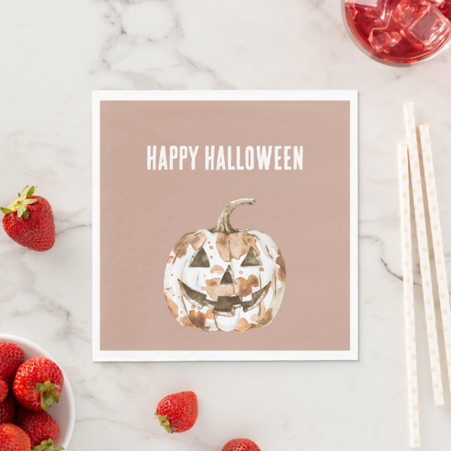 Serviette En Papier Halloween Western Cowgirl Cowboy Orange Pumpkin (En situation)