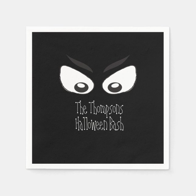 Serviette En Papier Halloween Whimsical Simple Cute Oeil Fantôme (Devant)