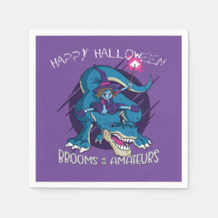 Serviette En Papier Halloween Wicked Witch Sur T-Rex Illustration Part