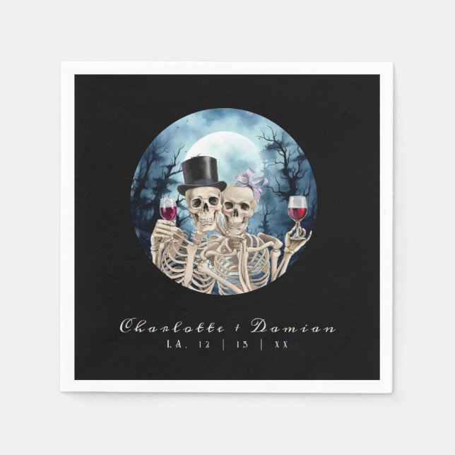 Serviette En Papier Hallowen Gothic Skuls Tarot Le Mariage des amoureu (Devant)