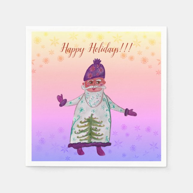 Serviette En Papier Hally Holidays Santa Claus Napkins (Devant)