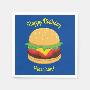 Serviette En Papier Hamburger Anniversaire de fête Burger