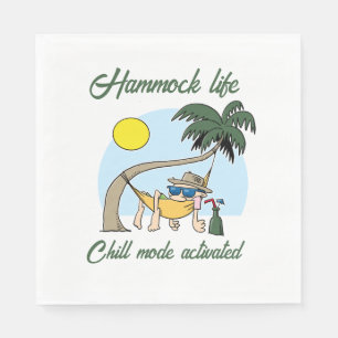 Serviette En Papier Hammock Life Chill Mode Activé Drôle Cartoon