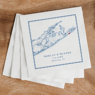 Serviette En Papier Hamptons Montauk Élégant mariage serviettes