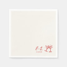 Hand Drawn Red Initials Wedding