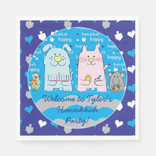 Serviette En Papier Hanoukka Animaux de compagnie serviettes de taille