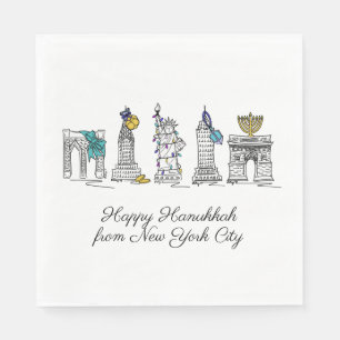 Serviette En Papier Hanoukka heureuse de New York City NYC Chanukah