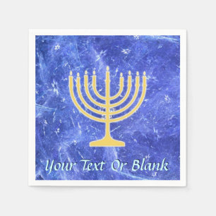 Serviette En Papier Hanoukka Snowstorm Menorah