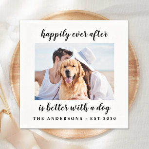 Serviette En Papier Happily Ever After Photo Wedding