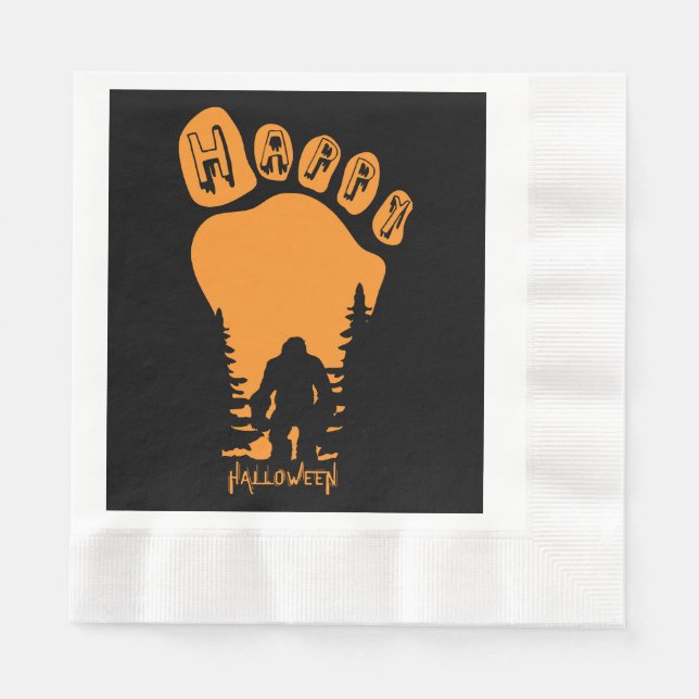 Serviette En Papier Happy Big Foot Halloween (Devant)