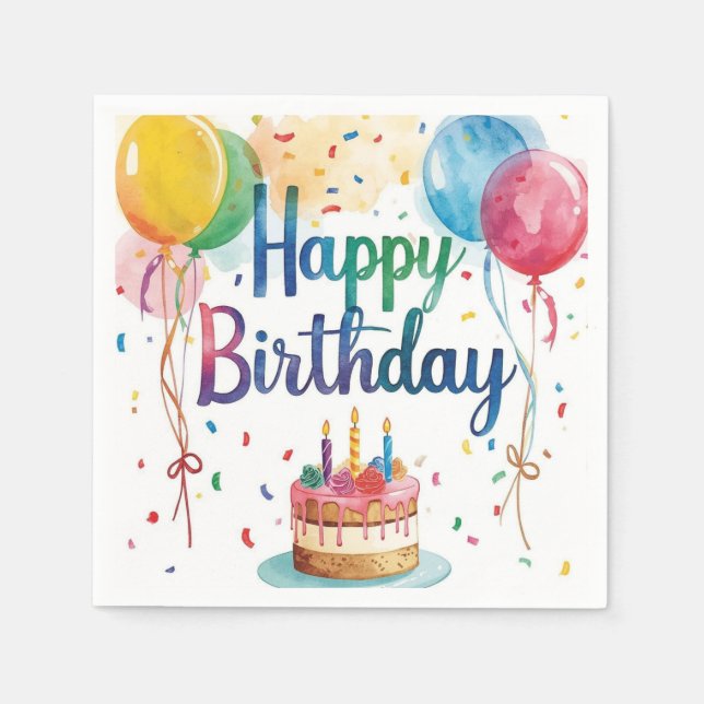 Serviette En Papier Happy Birthday (Devant)