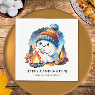Serviette En Papier Happy Camp-o-ween Ghost Camping Custom Halloween