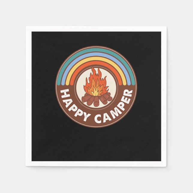 Serviette En Papier Happy Camper Campfire Happy Camping Nature Lover (Devant)