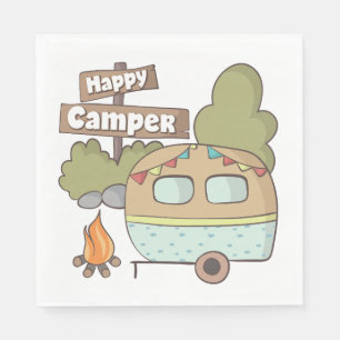 Serviette En Papier Happy Camper Trailer Paper Napkin