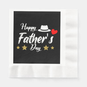 Serviette En Papier Happy Fête des pères 2025 Tshirt pour hommes papa