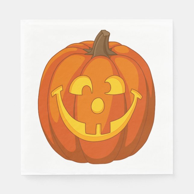 Serviette En Papier Happy Goofy Jack O Lantern Halloween Pomkin Face (Devant)