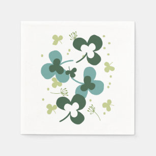 Serviette En Papier Happy Green Clover Feuille Art II