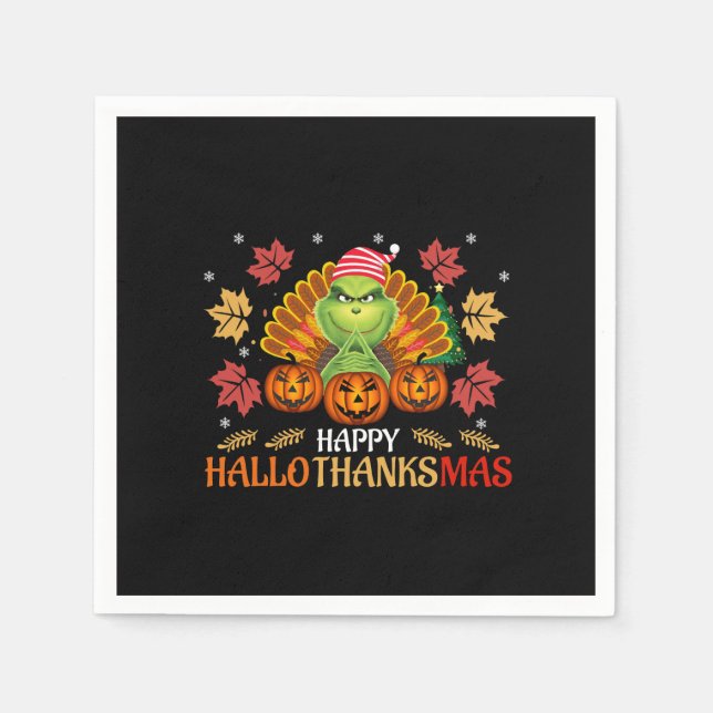 Serviette En Papier happy hallo thanksmas (Devant)