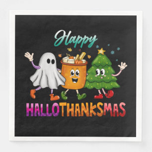 Serviette En Papier Happy HalloThanksMas Funny Dark