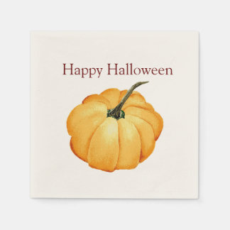 Serviette En Papier Happy Halloween citrouille aquarelle papier Napkin