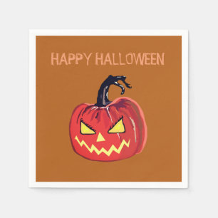 Serviette En Papier Happy Halloween Custom Cocktail Citrouille Napkin