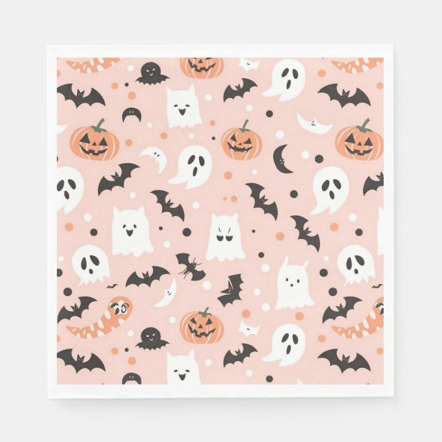 Serviette En Papier Happy Halloween Éffrayant Cute & Festive Halloween (Devant)